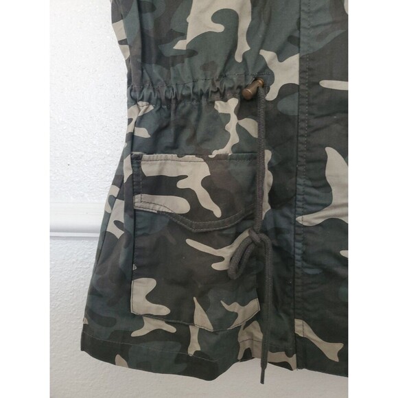 Active USA Womens Vest Small Camo Pockets Hooded Drawstring Waist Sleeveless - Picture 2 of 16